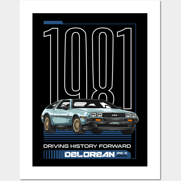 SciFi Delorean Car Wall Art by milatees